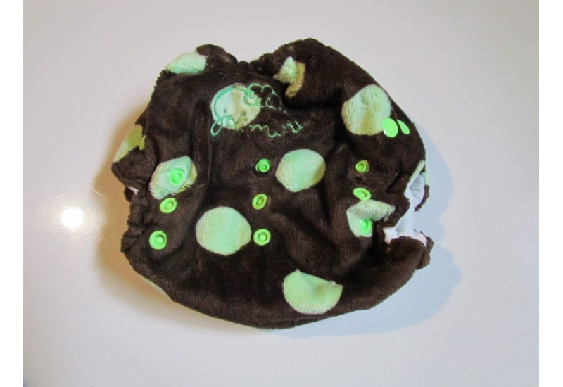 Couche Joli mini à poche - Extérieur en minky picot vert